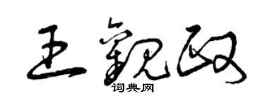 曾庆福王观政草书个性签名怎么写