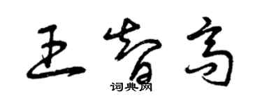 曾庆福王智高草书个性签名怎么写