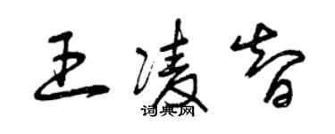 曾庆福王凌智草书个性签名怎么写