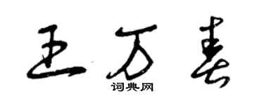 曾庆福王万春草书个性签名怎么写
