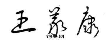曾庆福王义康草书个性签名怎么写