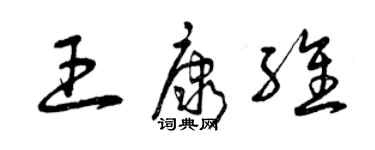 曾庆福王康维草书个性签名怎么写
