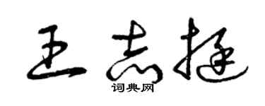 曾庆福王志挺草书个性签名怎么写
