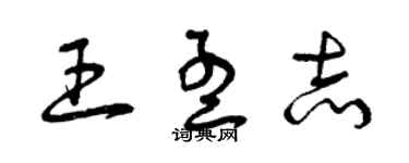 曾庆福王孟志草书个性签名怎么写