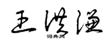 曾庆福王洪谦草书个性签名怎么写