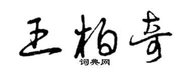 曾庆福王柏奇草书个性签名怎么写