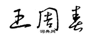 曾庆福王周春草书个性签名怎么写