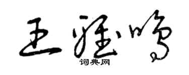 曾庆福王雅鸣草书个性签名怎么写