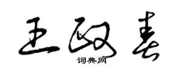 曾庆福王政春草书个性签名怎么写