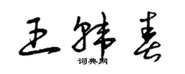 曾庆福王韩春草书个性签名怎么写