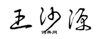 曾庆福王沙源草书个性签名怎么写