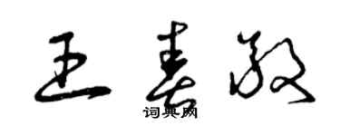 曾庆福王春敬草书个性签名怎么写