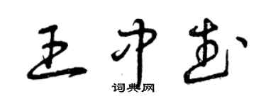 曾庆福王中武草书个性签名怎么写