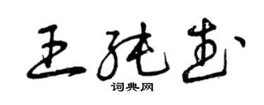 曾庆福王纯武草书个性签名怎么写