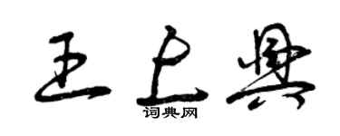 曾庆福王上兴草书个性签名怎么写