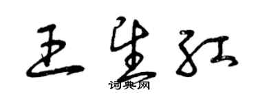 曾庆福王望红草书个性签名怎么写