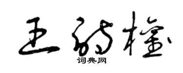 曾庆福王诗权草书个性签名怎么写