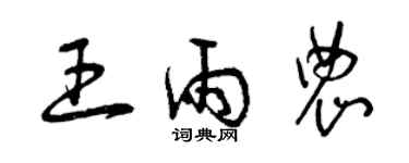 曾庆福王雨农草书个性签名怎么写