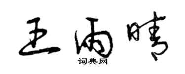 曾庆福王雨晴草书个性签名怎么写