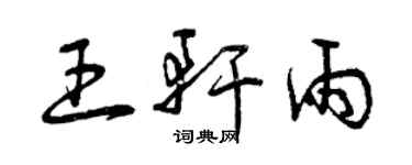 曾庆福王轩雨草书个性签名怎么写