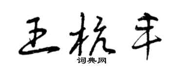 曾庆福王杭丰草书个性签名怎么写