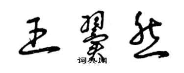 曾庆福王翼然草书个性签名怎么写