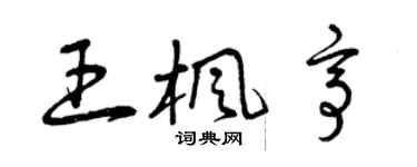 曾庆福王枫亭草书个性签名怎么写