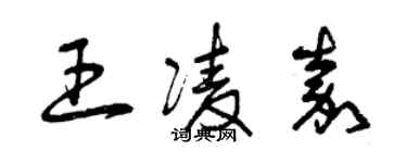 曾庆福王凌嘉草书个性签名怎么写