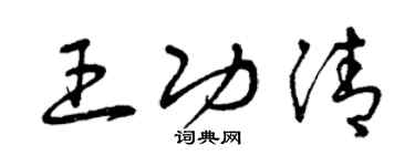 曾庆福王功清草书个性签名怎么写