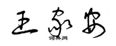 曾庆福王家安草书个性签名怎么写