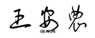 曾庆福王安农草书个性签名怎么写