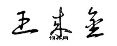 曾庆福王来金草书个性签名怎么写