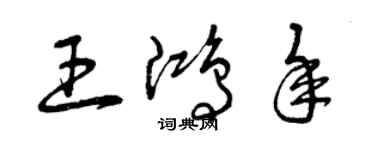 曾庆福王鸿年草书个性签名怎么写