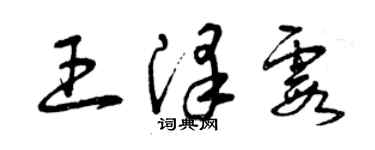 曾庆福王泽霞草书个性签名怎么写