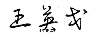 曾庆福王英戈草书个性签名怎么写