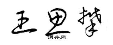 曾庆福王思攀草书个性签名怎么写