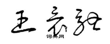 曾庆福王竟驰草书个性签名怎么写