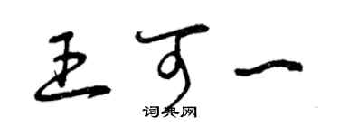 曾庆福王可一草书个性签名怎么写