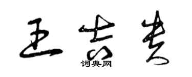 曾庆福王吉贵草书个性签名怎么写