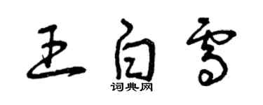 曾庆福王白雪草书个性签名怎么写
