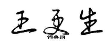 曾庆福王更生草书个性签名怎么写