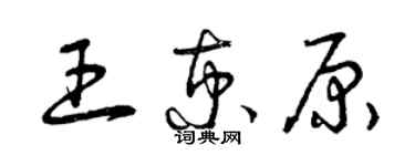 曾庆福王京原草书个性签名怎么写