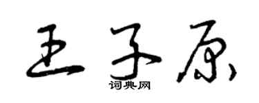 曾庆福王子原草书个性签名怎么写