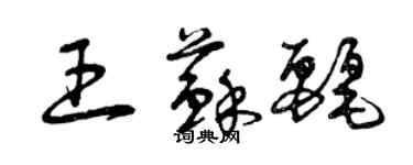 曾庆福王苏丽草书个性签名怎么写
