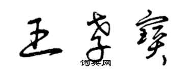 曾庆福王孝宝草书个性签名怎么写