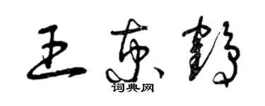 曾庆福王京鹤草书个性签名怎么写