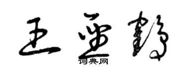 曾庆福王圣鹤草书个性签名怎么写