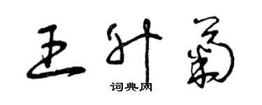 曾庆福王升菊草书个性签名怎么写