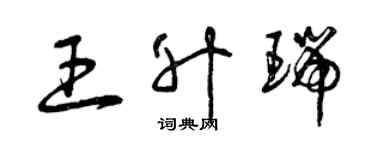 曾庆福王升瑞草书个性签名怎么写