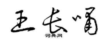 曾庆福王长啸草书个性签名怎么写
